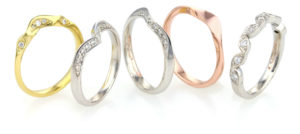 A group of stunning Contour Wedding Rings